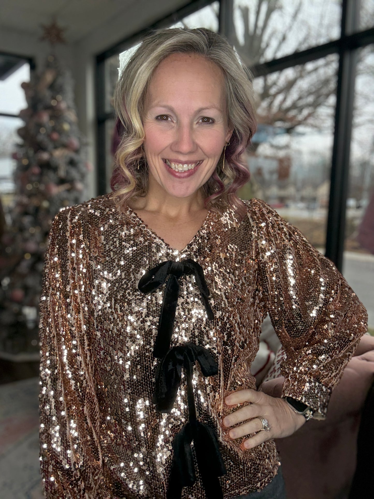 Rose Gold Bow Top