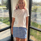 Shades of Blue Gingham Skort