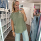 Side Slit Slub Tee- Olive