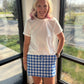 Shades of Blue Gingham Skort