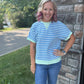 Simply Striped Tee- Blue