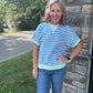 Simply Striped Tee- Blue