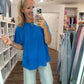 Slub Seam Top- Ocean Blue