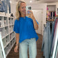Slub Seam Top- Ocean Blue