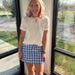 Shades of Blue Gingham Skort