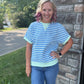 Simply Striped Tee- Blue