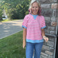 Simply Striped Tee- Pink