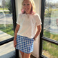 Shades of Blue Gingham Skort