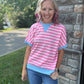 Simply Striped Tee- Pink