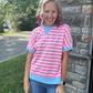 Simply Striped Tee- Pink