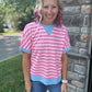 Simply Striped Tee- Pink