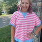Simply Striped Tee- Pink