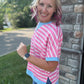 Simply Striped Tee- Pink