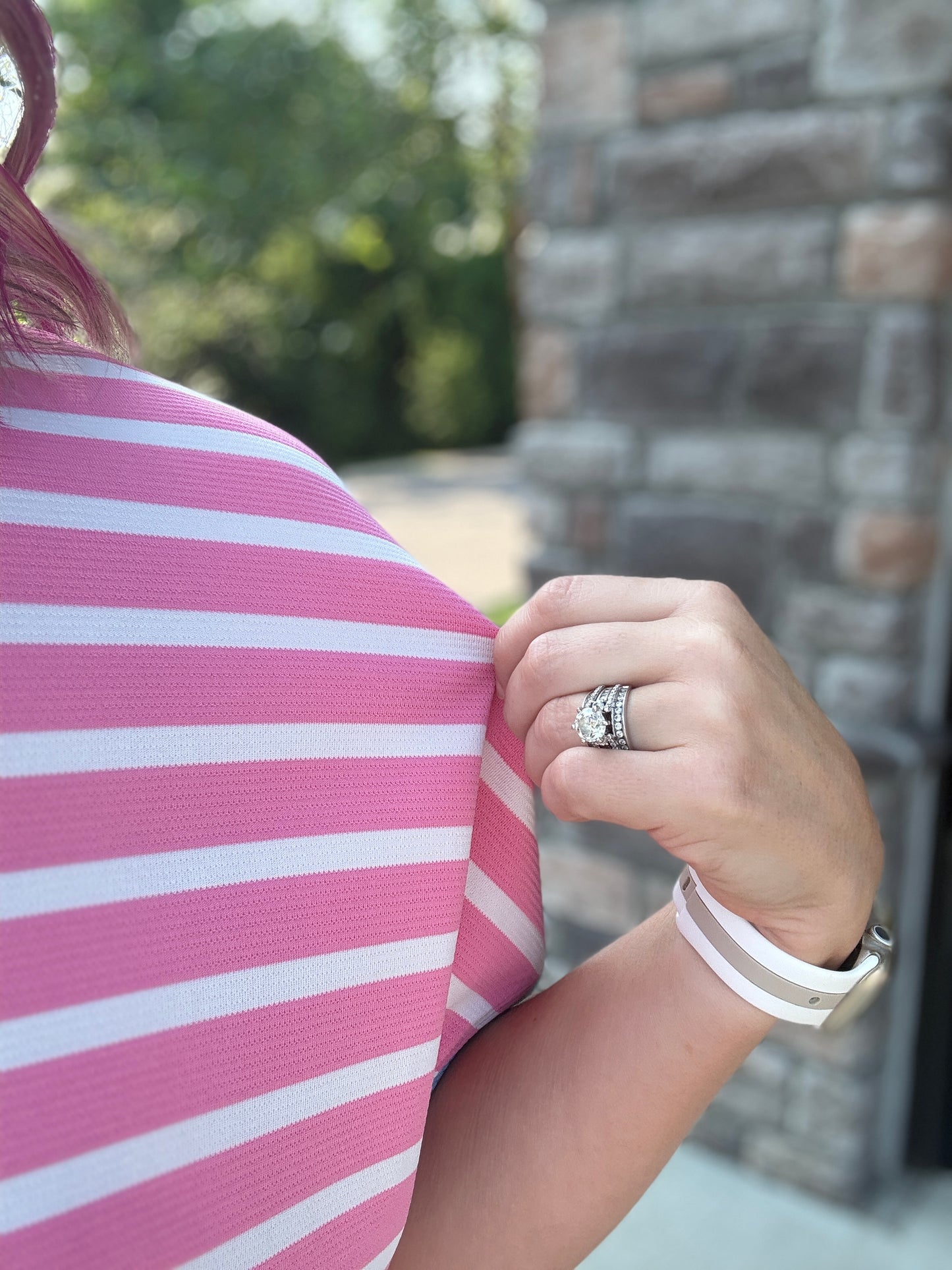 Simply Striped Tee- Pink