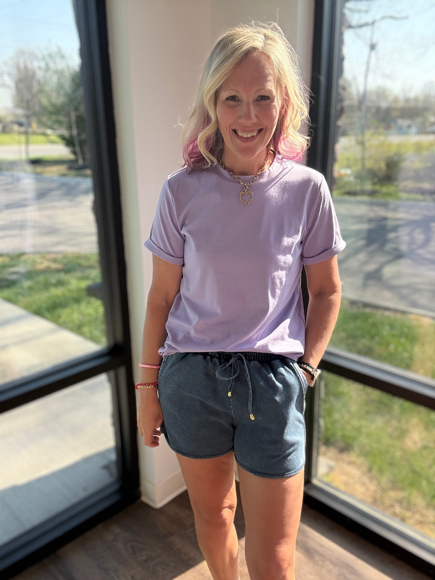 Denim Stretch Shorts