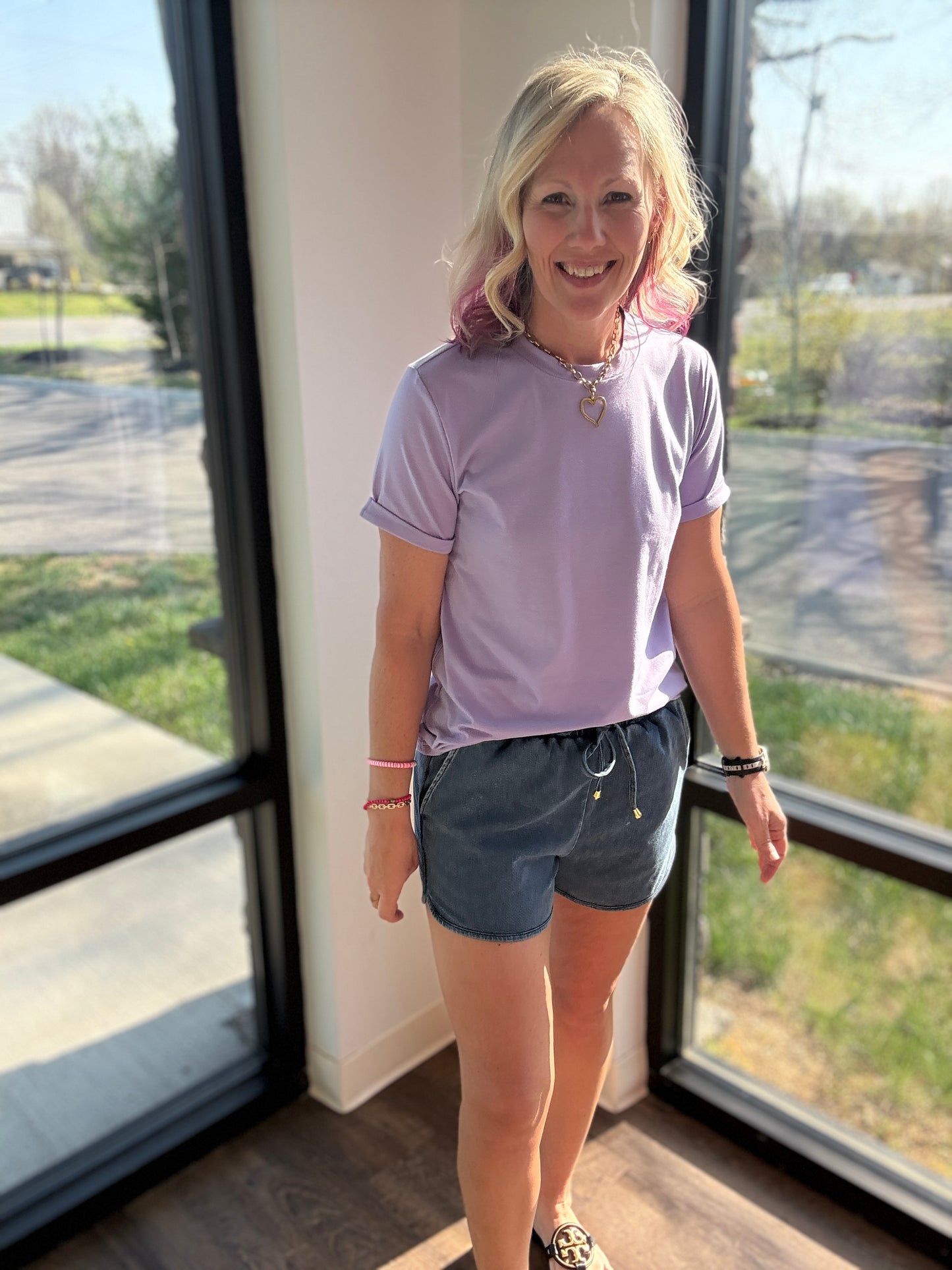 Denim Stretch Shorts
