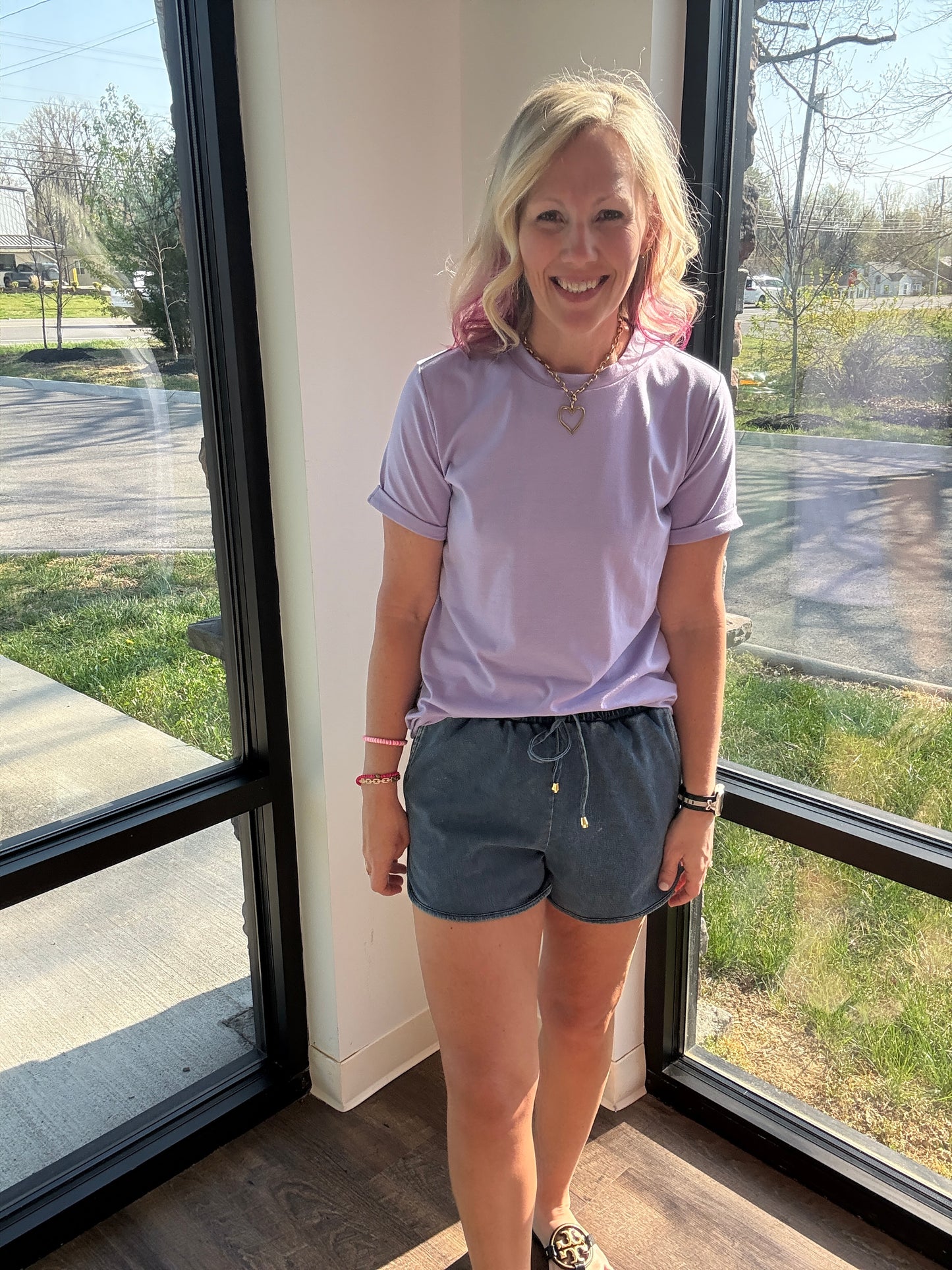 Denim Stretch Shorts