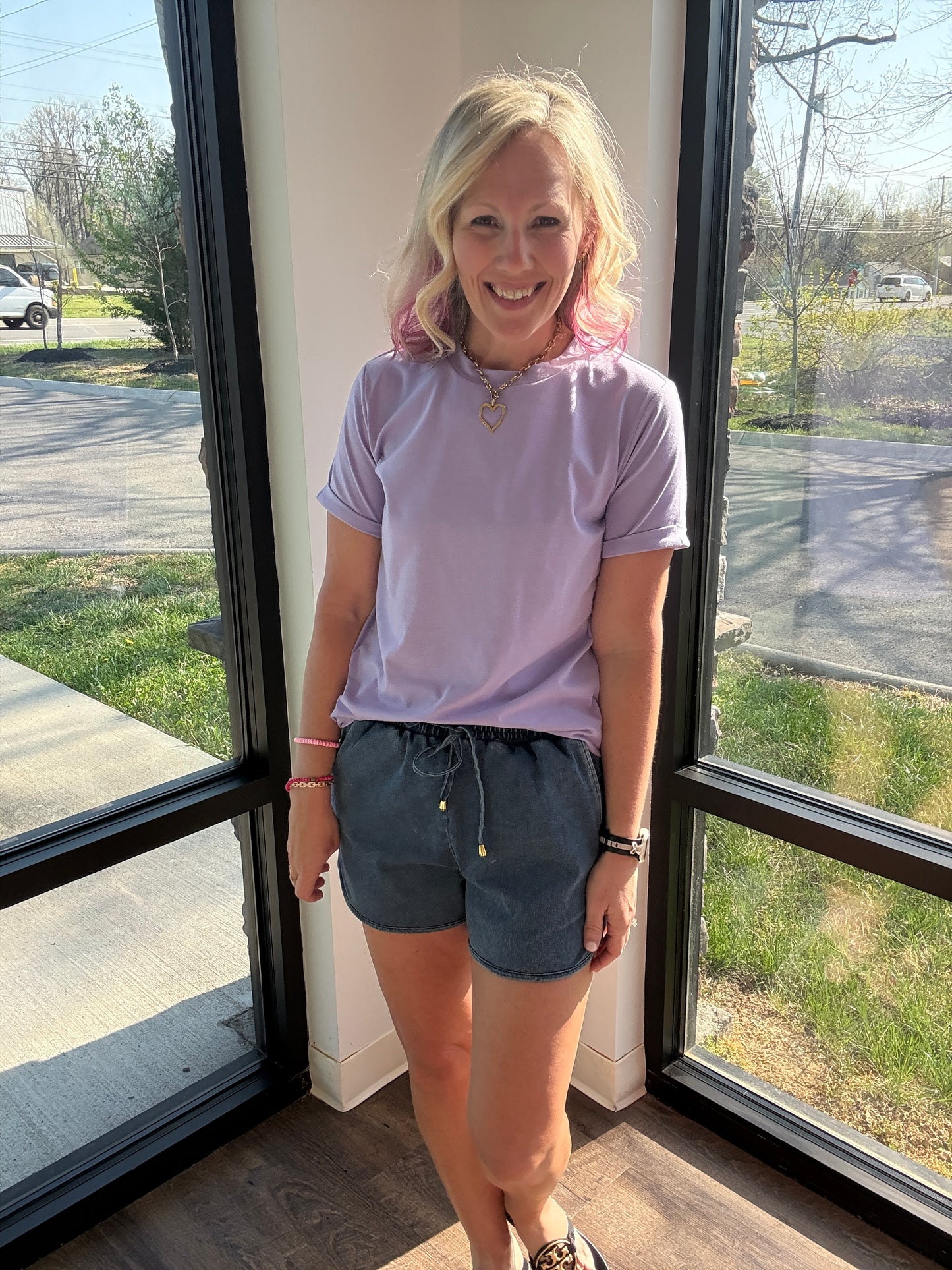 Denim Stretch Shorts
