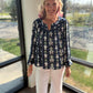 Navy Bloom Lace Top