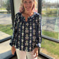 Navy Bloom Lace Top
