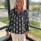 Navy Bloom Lace Top