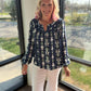 Navy Bloom Lace Top