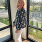 Navy Bloom Lace Top