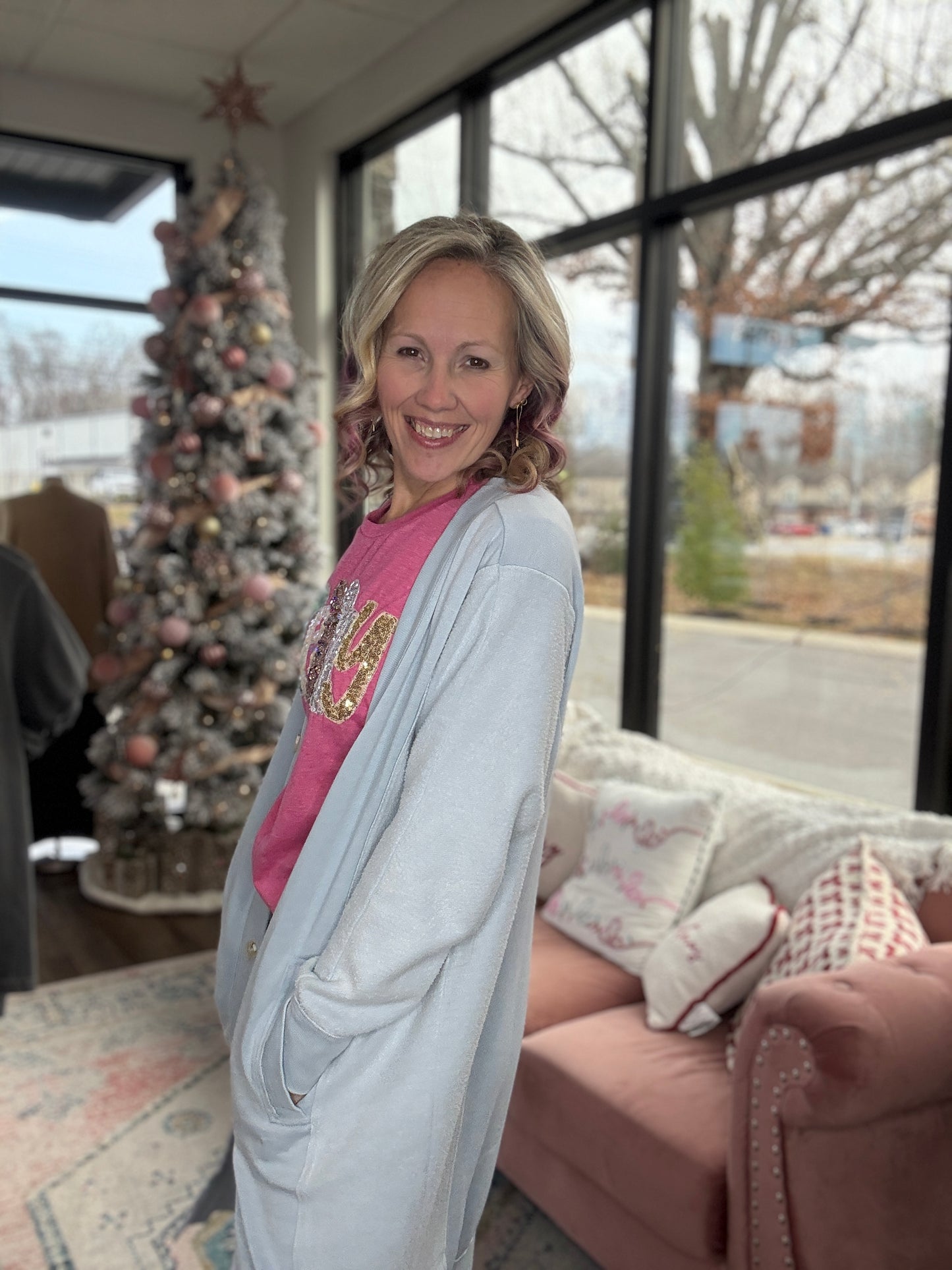 It's Friday Cardi- Baby Blue