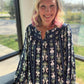 Navy Bloom Lace Top
