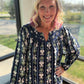 Navy Bloom Lace Top