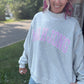 Mahjong Mockneck Sweatshirt- Pink