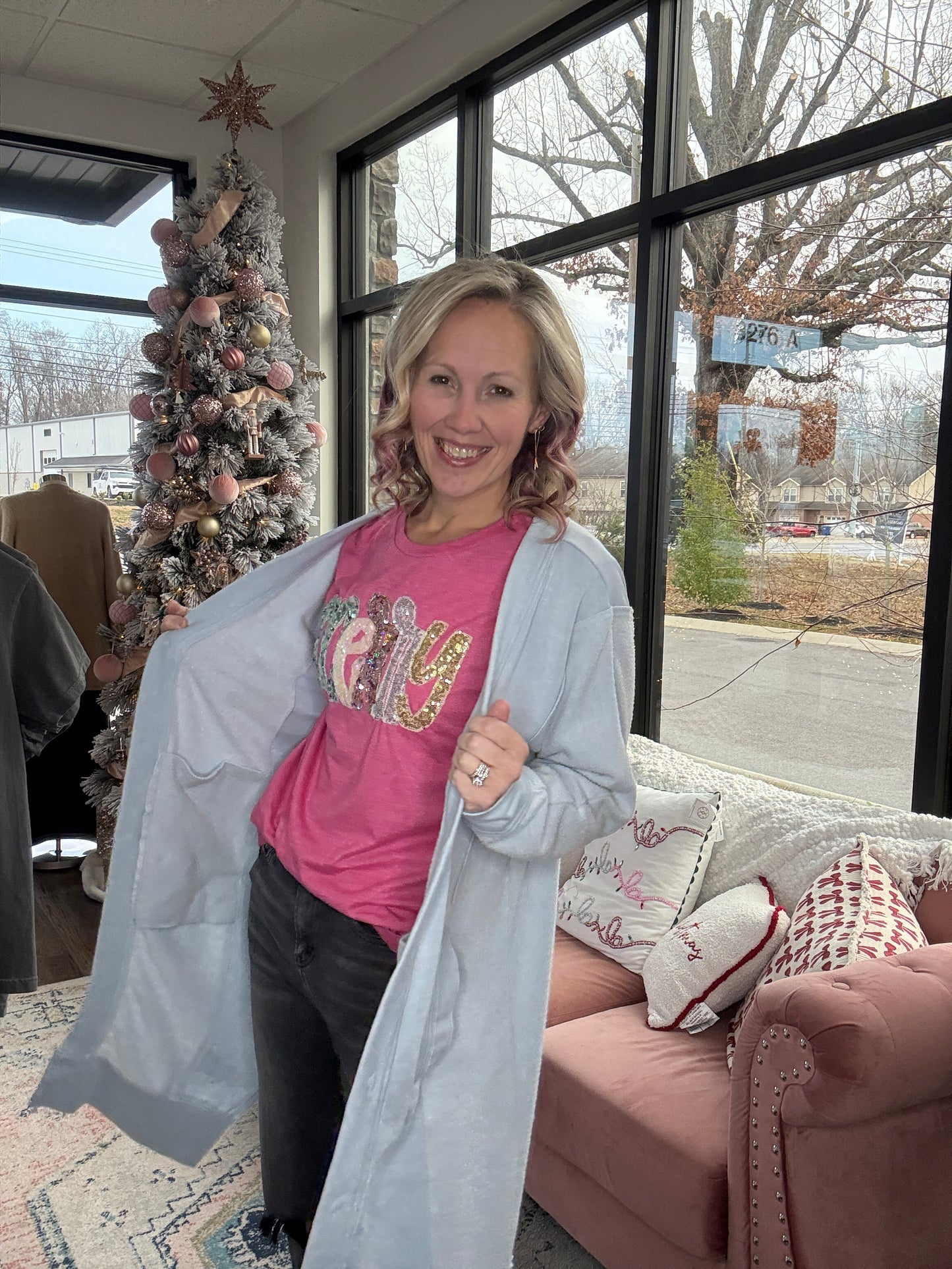 It's Friday Cardi- Baby Blue