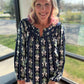 Navy Bloom Lace Top