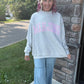 Mahjong Mockneck Sweatshirt- Pink