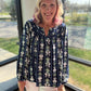 Navy Bloom Lace Top