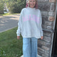 Mahjong Mockneck Sweatshirt- Pink