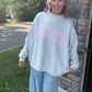 Mahjong Mockneck Sweatshirt- Pink