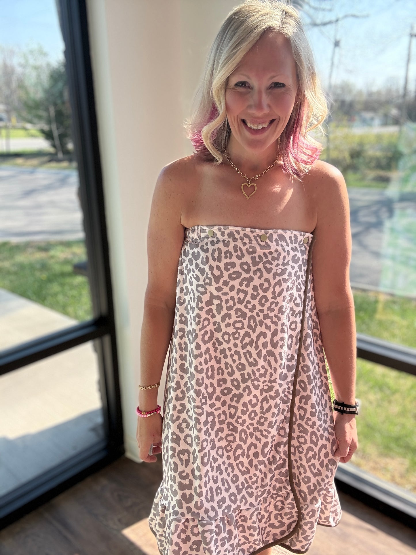 Almost Ready Bath Wrap- Bella Leopard