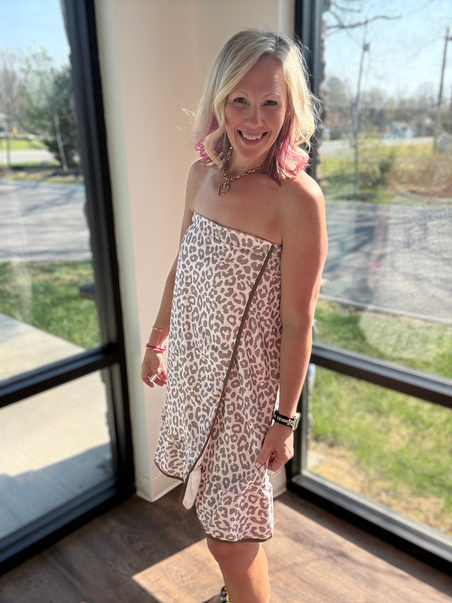 Almost Ready Bath Wrap- Bella Leopard