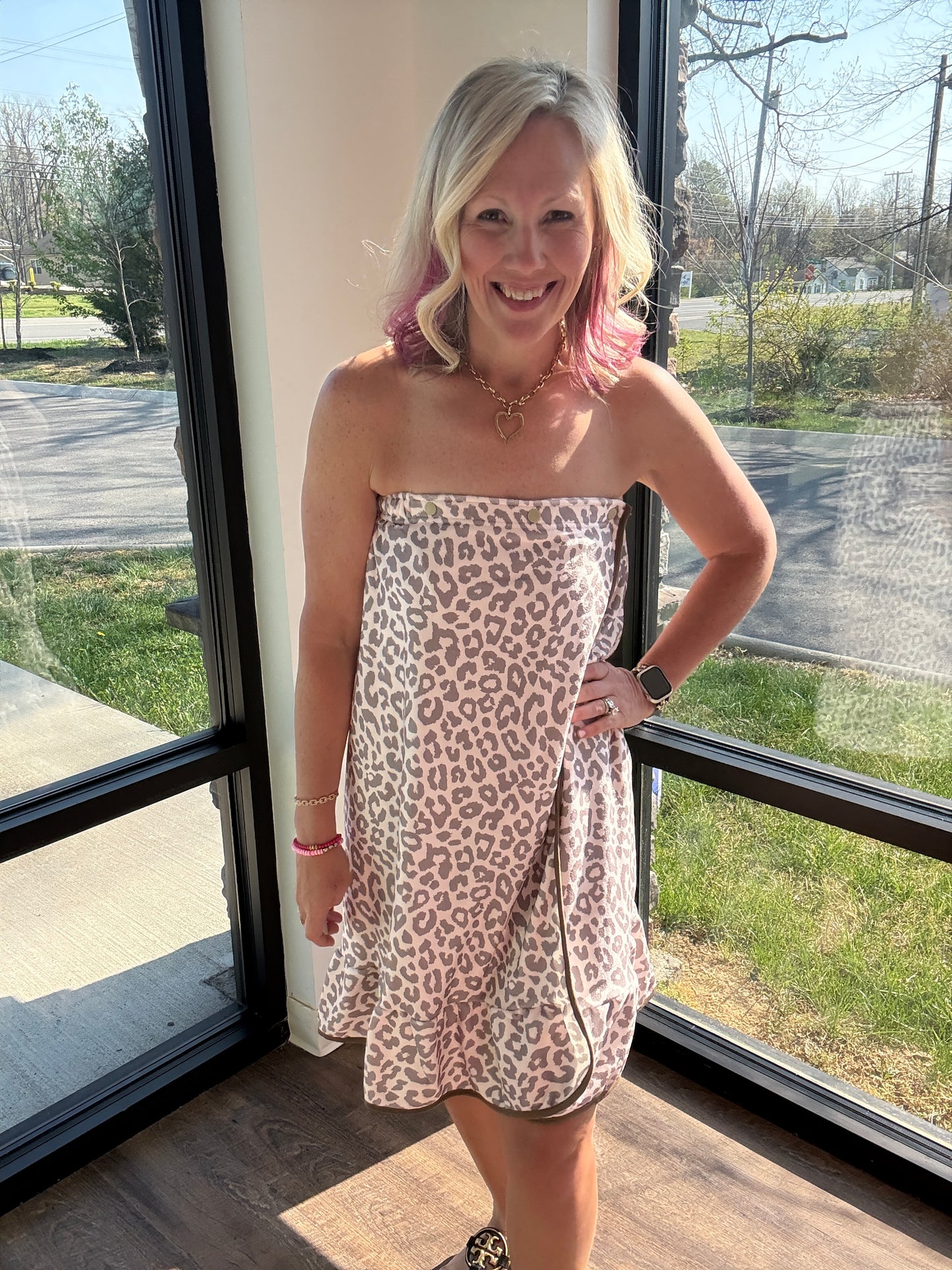 Almost Ready Bath Wrap- Bella Leopard