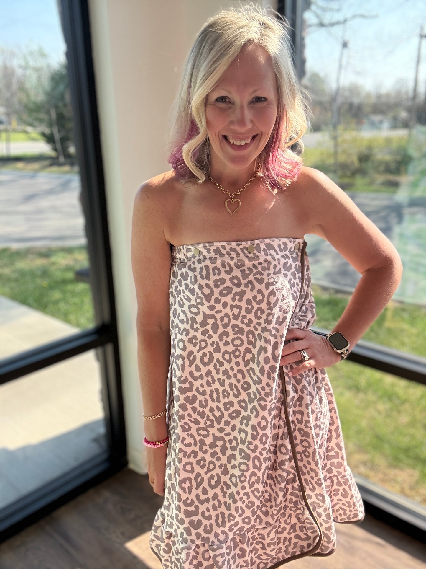 Almost Ready Bath Wrap- Bella Leopard