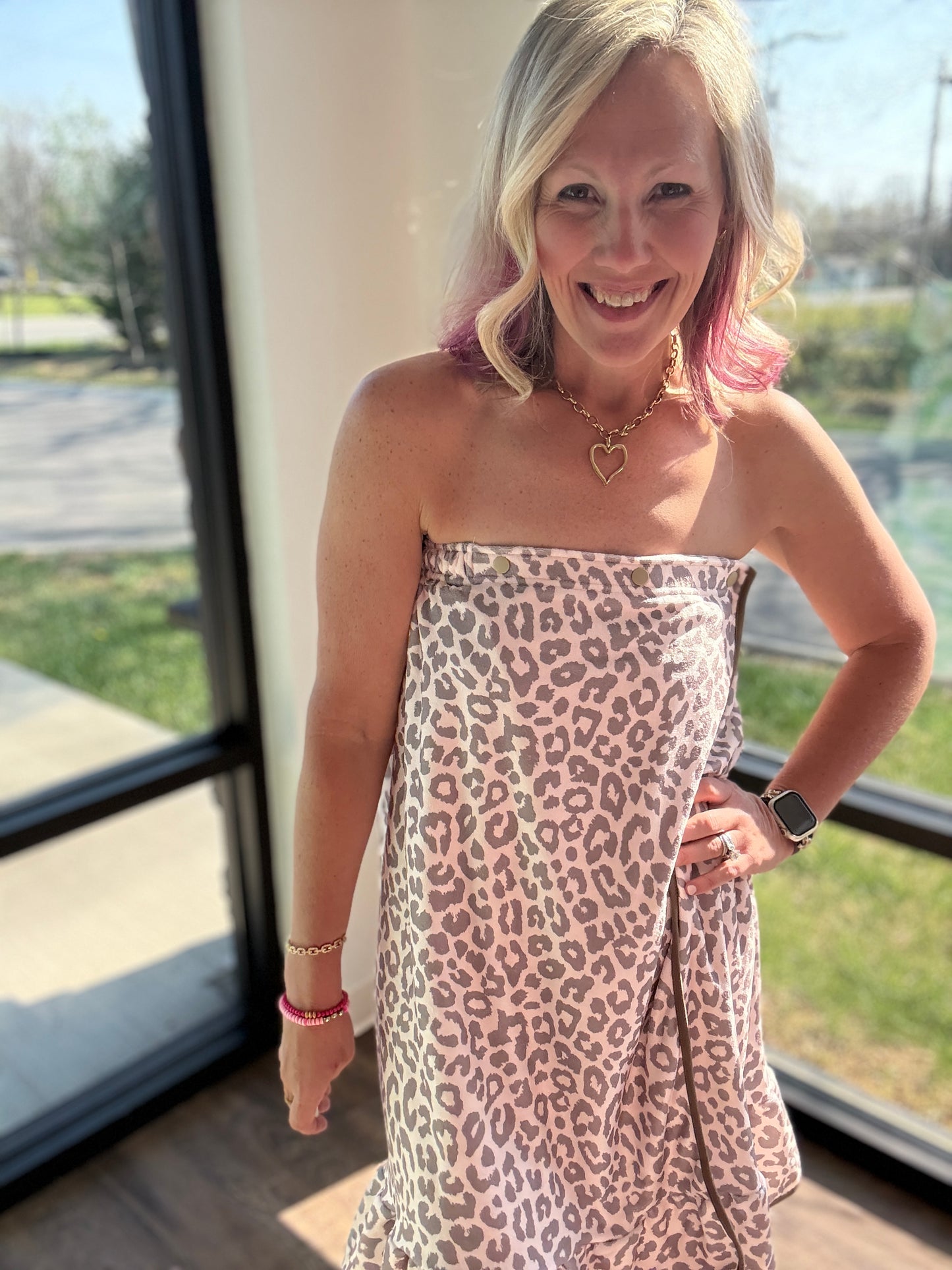 Almost Ready Bath Wrap- Bella Leopard