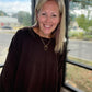 Breezy Back Long Sleeve- Espresso