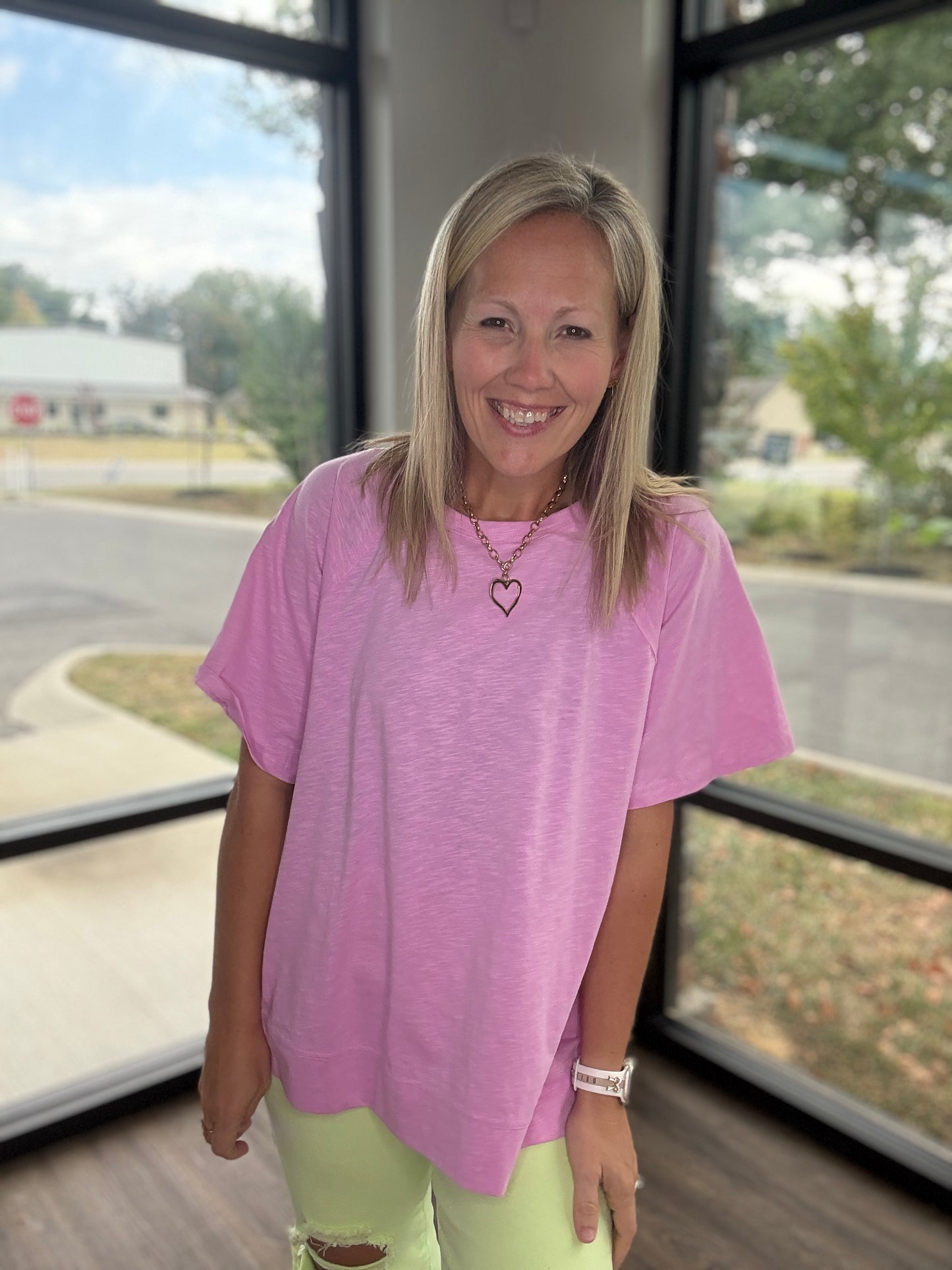 Slub Seam Top- Mauve