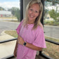 Slub Seam Top- Mauve