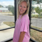 Slub Seam Top- Mauve
