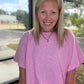 Slub Seam Top- Mauve