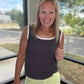 Ribbon & Rib Gray Tank