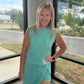 Green Acid Wash Skort Set