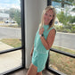 Green Acid Wash Skort Set